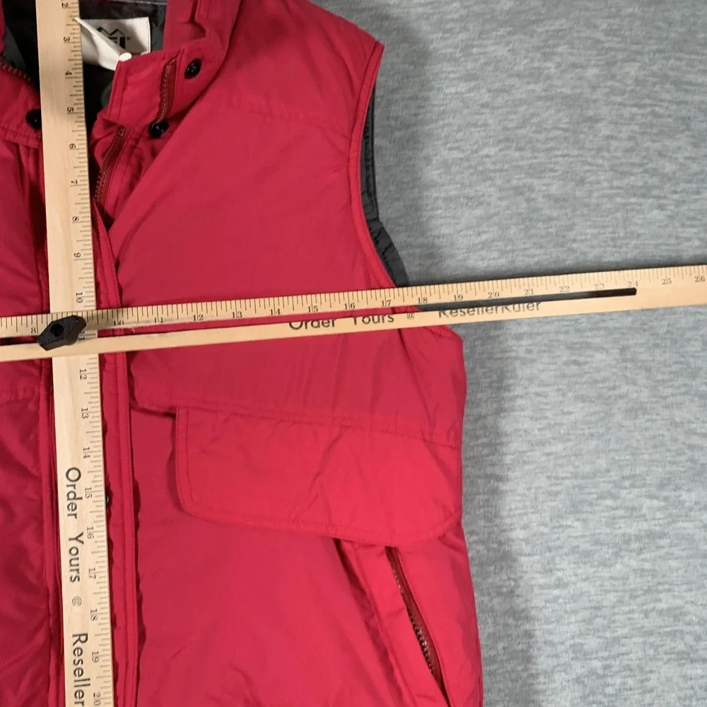 REI Puffer Vest Womens 10‎ Red Goose Down Full Zip Collared Nylon Outdoor